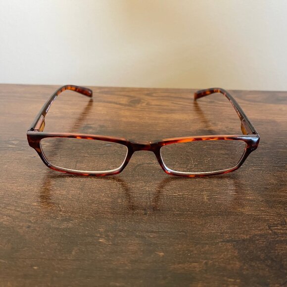 Tortoise Rectangular Eyeglass Full Rim Plastic Optical G Frames Only 52-18-140mm - Picture 1 of 7